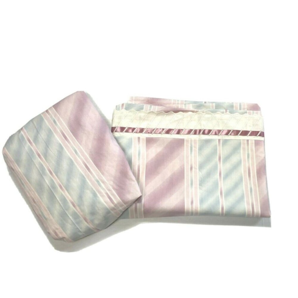 Vintage 70s JC Penney Twin Sheets Set Fitted Flat